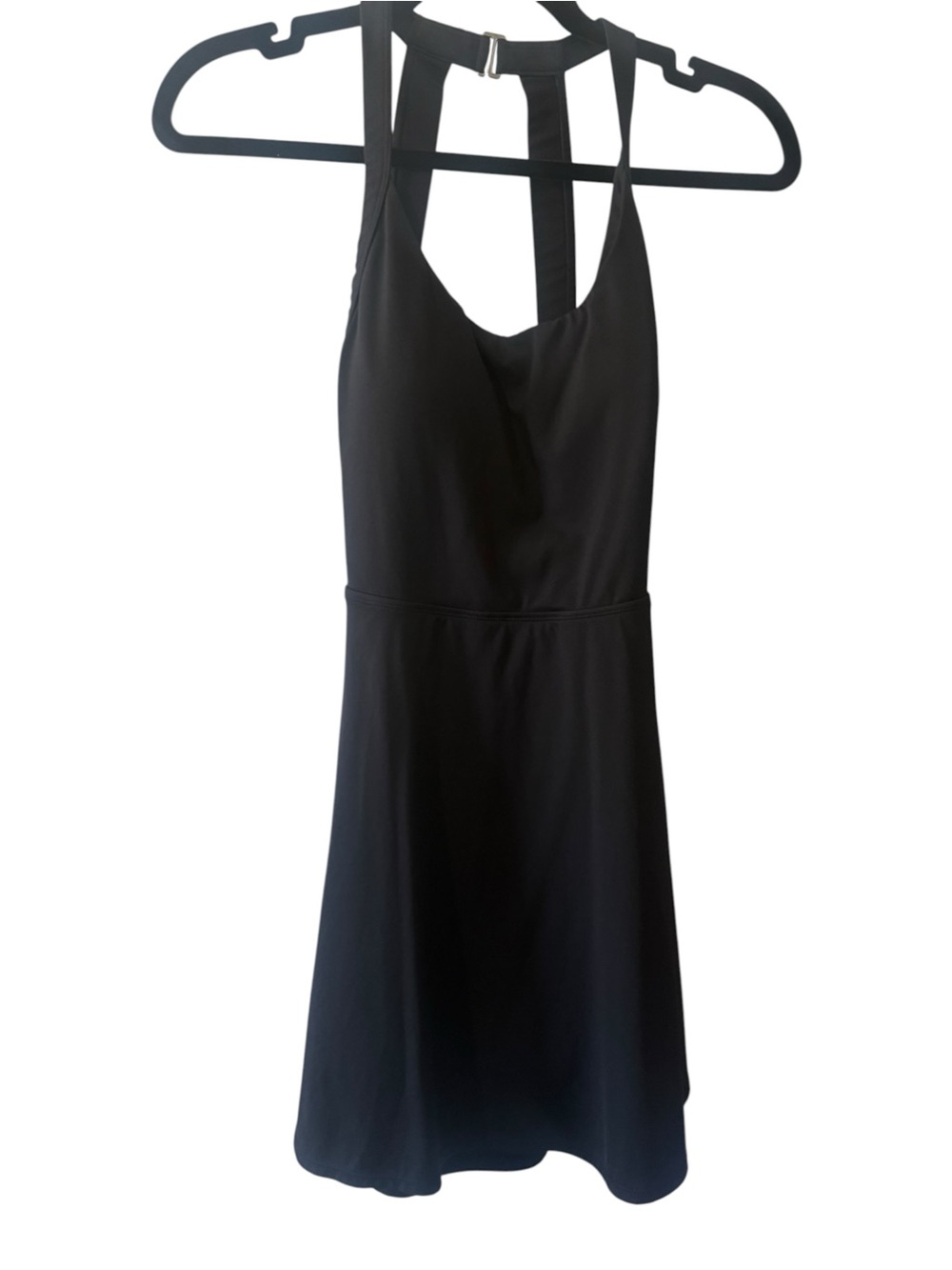 Halara SoftlyZero Plush Halter Active Tennis Dress Black Small | like new!